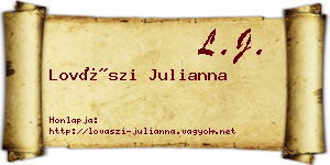 Lovászi Julianna névjegykártya